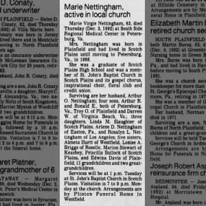 Obituary for Marie Virgie Nettingham